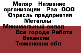 Маляр › Название организации ­ Рза, ООО › Отрасль предприятия ­ Металлы › Минимальный оклад ­ 40 000 - Все города Работа » Вакансии   . Тюменская обл.